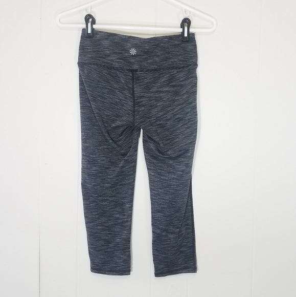 Athleta Energy Chaturanga Capri Leggings Space Dye Black Blue Women’s XS - Picture 4 of 8